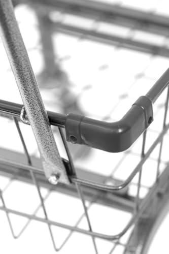 Heavy Duty Uhandle Laundry Cart with 5" Wheel (Charcoal Grey) Ruber Grip.