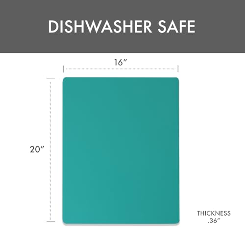 Dexas NSF Certified Polysafe Pastry Board, 16 x 20 inches, Reversible Kitchen Cutting Board, Teal Green - color: Teal Green, size: 20"L x 16"W