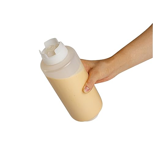 Restaurantware 32oz. FIFO Inverted Plastic Squeeze Bottle with Refill and Dispensing Lids - First In First Out - Perfect for Restaurants, Catering, and Food Trucks - 1ct box - style: 32 oz