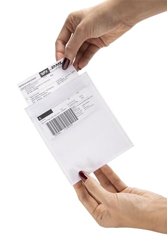 200 Units, 4.5"x5.5" Clear Packing List Shipping Pouches – Heavy Duty Self-Sealing Adhesive Envelopes, Waterproof & Tear-Proof – Ideal for Labels, Invoices & Documents - size: 4.5"x5.5" | 200 Units