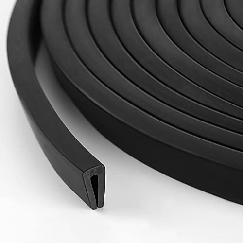 Kingdder 1/8" U Channel Rubber Edge Trim, 1/8" U ，35 Feet Long, Black - color: Black, size: 1/8" U, 35 Feet Long, Black