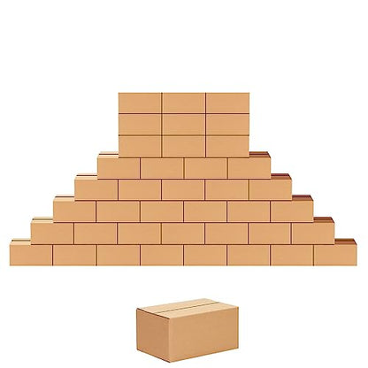 Edenseelake 40 Pack 6x4x3 inches Shipping Boxes Small Cardboard Boxes for Packing, Moving, Mailing, Brown - color: 40 packs（Brown), size: 6x4x3 inch