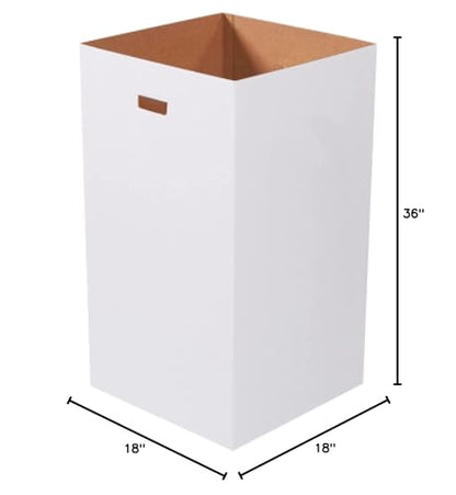 Box USA 50 Gallon 18 L x 18 W x 36 H 10-Pack Cardboard Trash Cans and Recycling Bins, Reusable or Disposable Pop Up Garbage Boxes - size: 50 Gallon 10-Pk, style: Plain