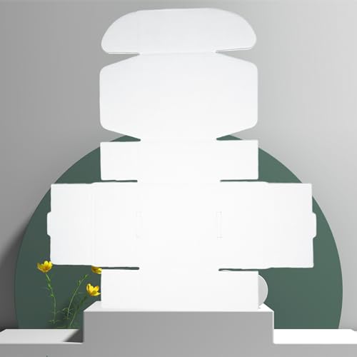 6x6x2 Inches White Corrugated Cardboard Shipping Boxes Set of 2 - size: 6x6x2 inch 2 Pack