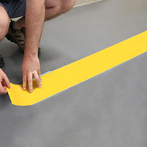 SmartSign Yellow 6 inch x 100 feet Floor Marking Tape, 32 mil Vinyl Floor Tape, Superior Mark Industrial Use Safety Tape with Beveled Edges, Strong Adhesive, For Gym/Warehouse/Courts - color: Yellow, size: 6" x 100'