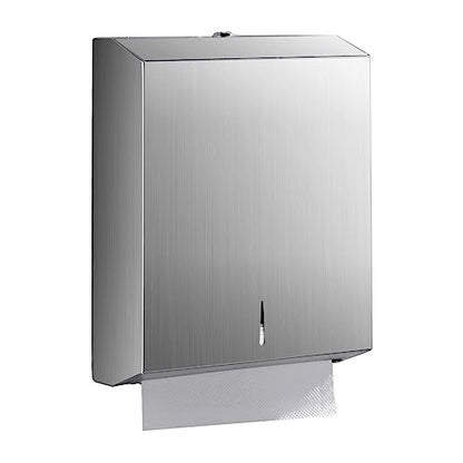 Paper Towel Dispenser Wall Mount - Multifold Trifold Paper Towel Dispensers, Large Capacity Stainless Steel Tissue Holder, Suitable for Bathrooms and Public Places - color: D-391 Silver