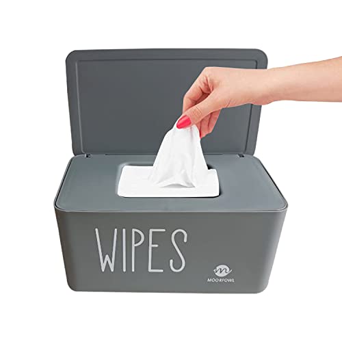 Moorfowl Baby Wipe Dispenser for Bathroom,8.2L x 4.9W x 3.9H inches - color: Grey New