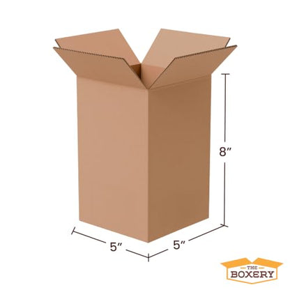The Boxery 5"x5"x8" Corrugated Cardboard Boxes 25-Pack - size: 5 x 5 x 8"