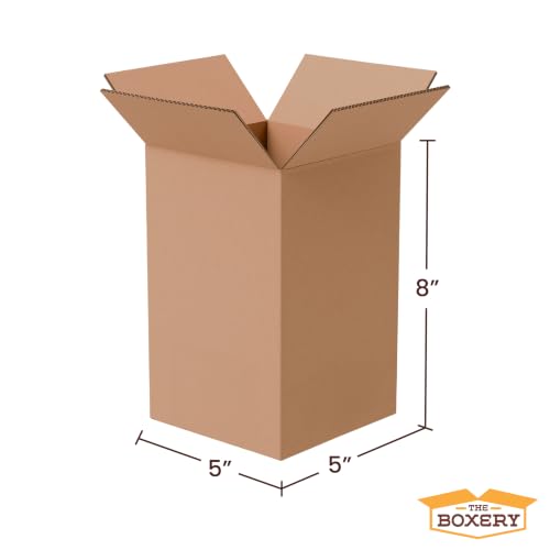 The Boxery 5"x5"x8" Corrugated Cardboard Boxes 25-Pack - size: 5 x 5 x 8"