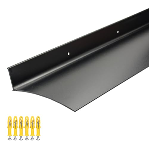Aluminum Door Rain Drip Guard,Drip Edge for Exterior Doors Window Top - color: Black, size: 55.1×5.12 in 1pc -A
