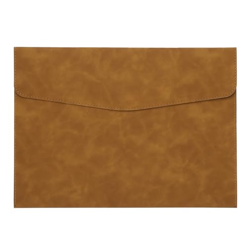 PATIKIL PU Leather A4 File Folder Document Holder Filing Organizer - color: Brown