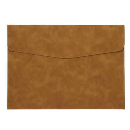 PATIKIL PU Leather A4 File Folder Document Holder Filing Organizer - color: Brown