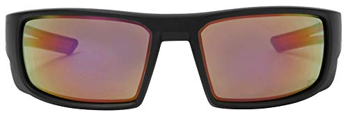 X Power ANSI Z87+ Safety Sunglasses Impact Resistant Polycarbonate Lens & Double Injection Frame - color: 002 Matte Black & Red Frame / Red Mirror Lens