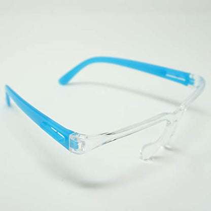ArtToFrames Protective Kids Face Shield 5 Pack, Fully Transparent Face and Eye Protection from Droplets and Saliva with ReusableBlue Glasses and Replaceable Shield, Anti-Fog PPE - color: Kids Blue, size: 5 Pack