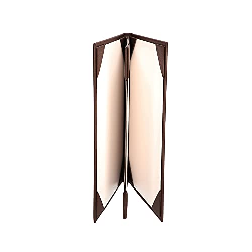 Menu Covers Made of Premium Faux Leather (10-Pack) - 8.5" X 14" (Brown, 4 Views) - color: Brown, size: 4 Views