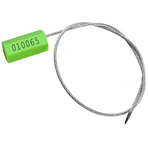 20pcs Security Marking Cable Seals Tamper Proof Steel Wire Seal Numbered Shipping Seals Disposable Pull Tight Self-Locking Cable Seal Truck, Trailers, Cargo, Containers Seal Ties Straps (Green, 20pcs) - color: Green, size: 20pcs