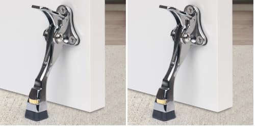 Kick Down Door Stoppers for Bottom of Door, Heavy Duty Kickdown Door Stop, Adjustable Door Stoppers (Sliver, 4 Inch x 2 Pack) - color: Silver, size: 4 inch x 1pack (Pack of 2)