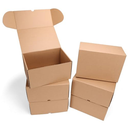 PHAREGE 6 Pack 10x7x5 inch Cardboard Shipping Boxes, Brown Gift Boxes - color: Brown, size: 10x7x5 inch 6 Pack
