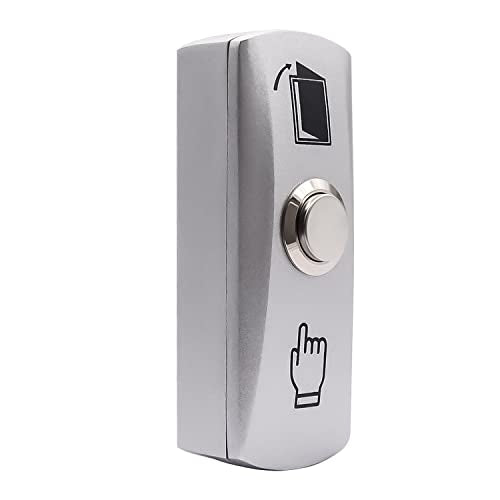 mxuteuk Door Access Control System Momentary Push Button Switch Zinc Alloy Panel Door Exit Button Push DC12V 3A G020-CF - color: Silver-B