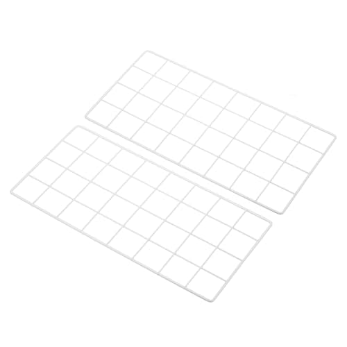 PATIKIL 16"x8" Wire Grid Panel, 2 Pack Board Photo Pictures Memo Display Grid Panels Hanging Organizer Wall Decorative Panel for Home Office Wedding, White - color: White, size: 16x8 Inch
