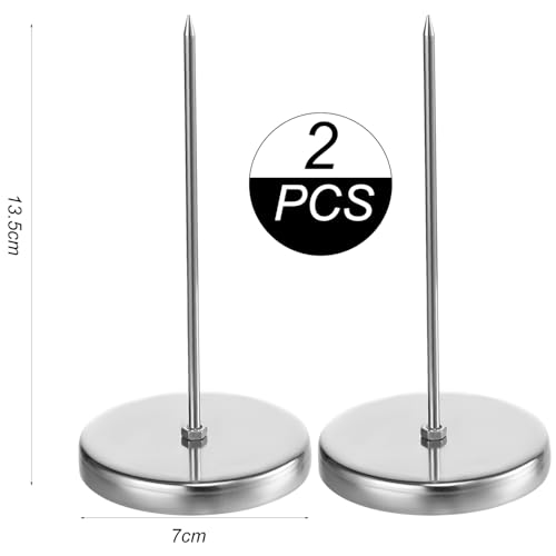 Receipt Holder 2pcs Ticket Holder Ticket Stabber for Restaurant Receipt Holder Spike Bill Fork Check Spindle for Restaurant Bars Hotel Office