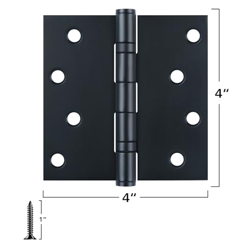 TDCHINGES Exterior 4x4 Inch Door Hinges Stainless Steel Matte Black 2 Pack - color: Black, size: 2 Pack-BB-Stainless Steel