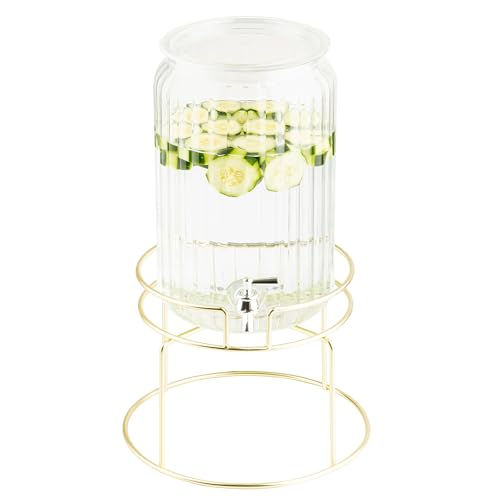 TableCraft Wire Stand for Beverage Dispensers, 11" x 11" x 8", Powder-Coated Gold Steel Elevated Beverage Display Stand with 6 Inch Faucet Clearance, Fits BDG1000, BDG2000, BDG3000, 10090 and 10699