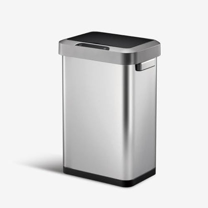 EKO EK9262MT-45L Horizon 45 Liter/11.9 Gallon Rectangular Motion Sensor Trash Can or Recycling Bin, Brushed Stainless Steel Finish - size: Horizon 45 liter - Stainless Steel