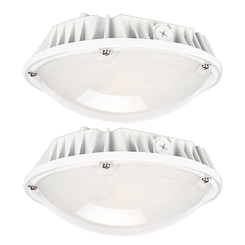 Round LED Canopy Light, 30/40/60W Selectable, 5000K, Surface Mount