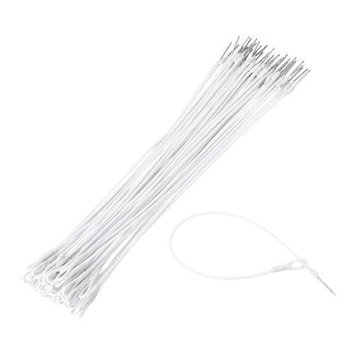 Security Tags Lanyards Wire Loop Anti-Theft Magnetic Buckle Tag - color: White, size: 14"
