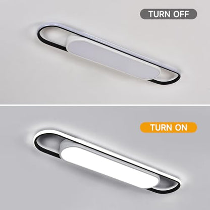 28.3Inch Cool White Modern LED Ceiling Lighting,40W High Brightness Metal Linear Ceiling Lamp,6500K Simple Long Light for Kitchen Dining Living Room Laundry, Garage Cloakroom Lighting - color: Cool White (6500K/NOT Dimmable ), size: 2.36 FT (28.3 Inch / 7