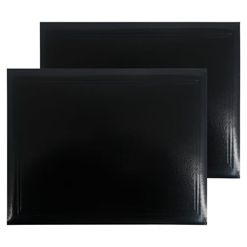 GraduationMall 8.5"x11" Smooth Padded Diploma Cover Certificate Holder Black,2-Packs - color: Black, size: 2 Packs