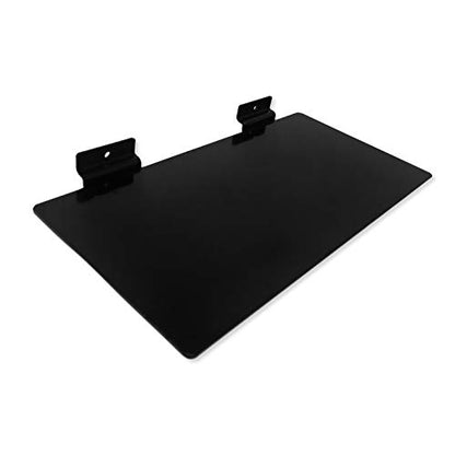 Black Slatwall Metal Large Shoe Shelf, Flat Display Shelves for Slat - 6" D X 12" L - 10 Pack - size: 10 Pack