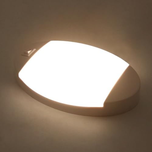 Facon 12V RV Oval Pancake Light, Length: 6'', 4000K Nature White Light, 12Volt Interior RV Ceiling Dome Light with On/Off Switch, for RV Motorhomes Camper Caravan Trailer Boat - size: Switch Only, 1 Pack