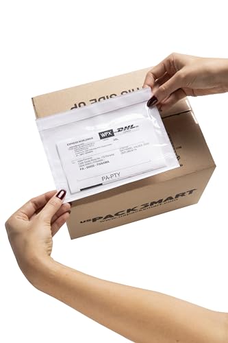 100 Units, 7.5"x5.5" Clear Packing List Shipping Pouches – Heavy Duty Self-Sealing Adhesive Envelopes, Waterproof & Tear-Proof – Ideal for Labels, Invoices & Documents - size: 7.5"x5.5" | 100 Units
