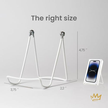 KINGDOM SOLUTIONS - 4.75" White Metal Display Stand Made in USA - 6 Pack - color: White Adjustable, size: 4.75" (6-pack)