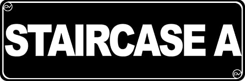 Floor Sign for Door, Acrylic Plastic, Black and White, Rounded Corners, Durable, Long Lasting with Double Sided Tape in the Back - 3" x 9" (Staircase A) - style: Staircase A