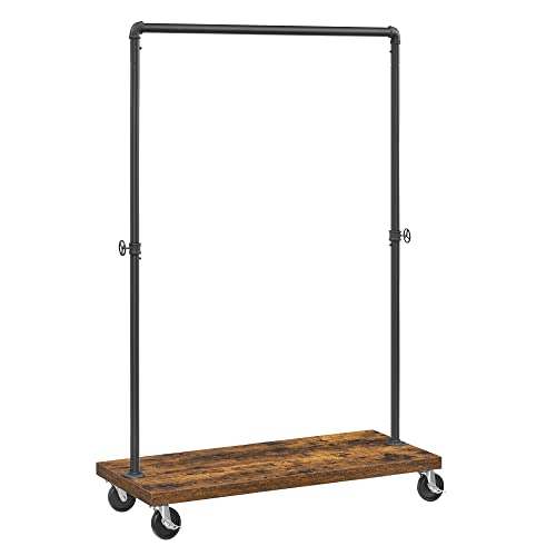 VASAGLE Clothes Rack, Heavy-Duty Rolling Garment Rack with Shelf