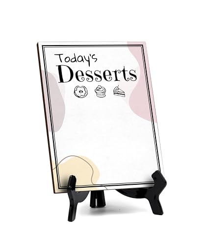 Today's Desserts 6x8 Dry Wipe Table Sign Easy Installation | Restaurant & Bar | Perfect To Clearly Direct Customers & Advertise Specials | No Pen Included - style: Today's Desserts