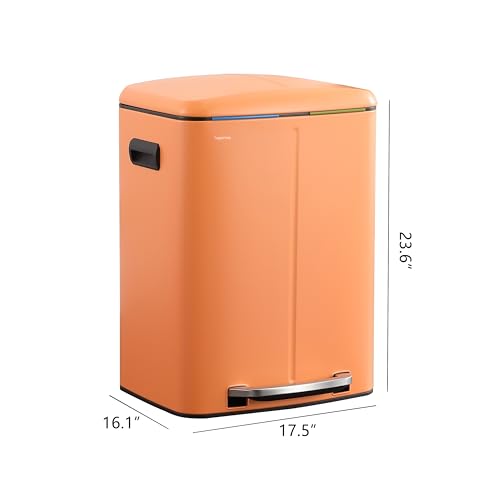 happimess Marco 10.6 Gal Double Bucket Step Trash Can, Carrot Cake - color: Carrot Cake