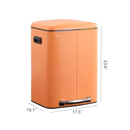 happimess Marco 10.6 Gal Double Bucket Step Trash Can, Carrot Cake - color: Carrot Cake