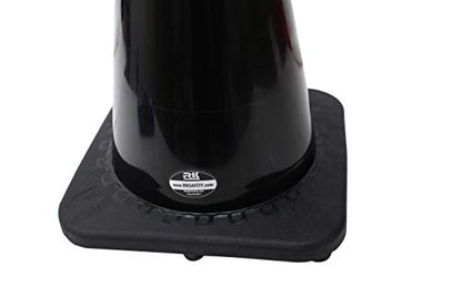 (Set of 16) 28" RK Black Safety Traffic PVC Cones, Black Base with Two Reflective Collar - size: Set of 16