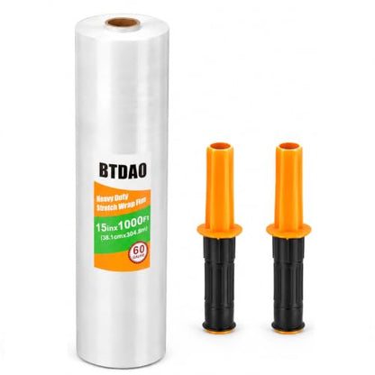 Stretch Wrap 15"x1000 Feet Stretch Film Shrink Wrap Packing Moving Suppliers for Shipping Moving Suppliers Packing Pallet Wrapping Surface Protection 60 Gauge(1 Roll) - style: 1 Roll