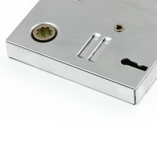 Prime-Line E 28335 Mortise Keyed Lock Set with Glass Knob, Single Pack - color: Satin Nickel