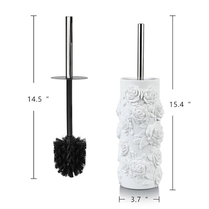 Toilet Brush and Holder Set for Bathroom, Stylish and Durable Cleaning Tool with Modern Design, Compact for Efficient Cleaning - style: Floral