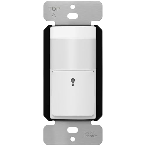 TOPGREENER PIR Motion Sensor Light Switch, No Neutral No Ground Wire, White - color: White, size: 1 Pack