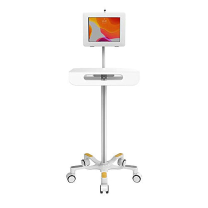Medical Floor Stand – CTA Medical Grade Floor Stand w/Paragon Premium Locking Enclosure for iPad 11 (A16) - Pro 11-inch M4 - Air 11-inch M3- iPad 10th Gen - Galaxy Tab & More Tablets - (PAD-MEDVFSE)