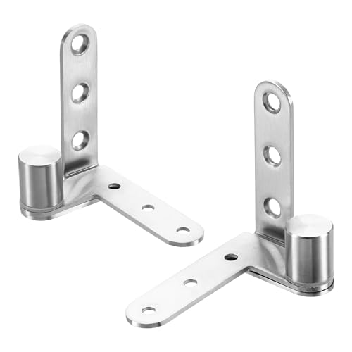uxcell 180 Degree Pivot Door Hinge, Stainless Steel Heavy Duty Door Hardware for Minimum 25mm Thick Cafe Bar Fence Gate, Maximum Weight 44lbs, Silver