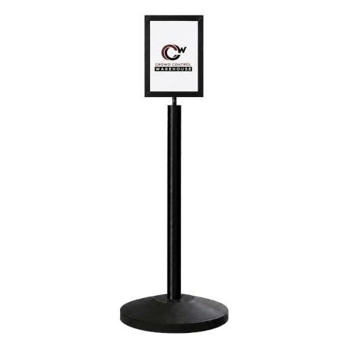 CCW 8.5 X 11" Vertical Pedestal Floor Sign Frame, Black Powder Coated Steel - color: Black Powder Coated Steel, size: 8.5 x 11 Inch Vertical