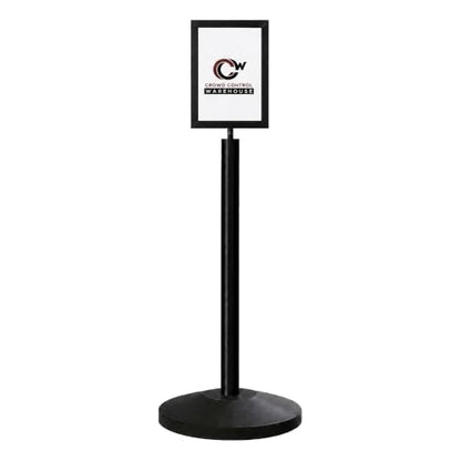 CCW 8.5 X 11" Vertical Pedestal Floor Sign Frame, Black Powder Coated Steel - color: Black Powder Coated Steel, size: 8.5 x 11 Inch Vertical